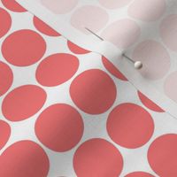 dots coral and white