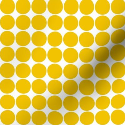 dots mustard yellow and white