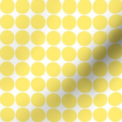 dots lemon yellow and white