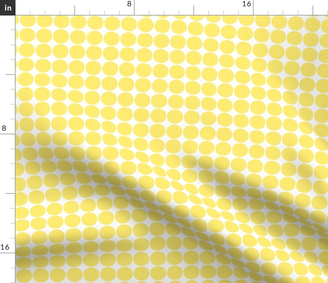 dots lemon yellow and white