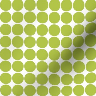 dots lime green and white