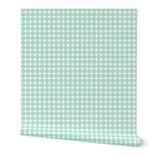 dots mint green and white