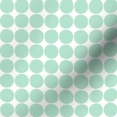 dots mint green and white