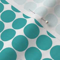 dots teal and white