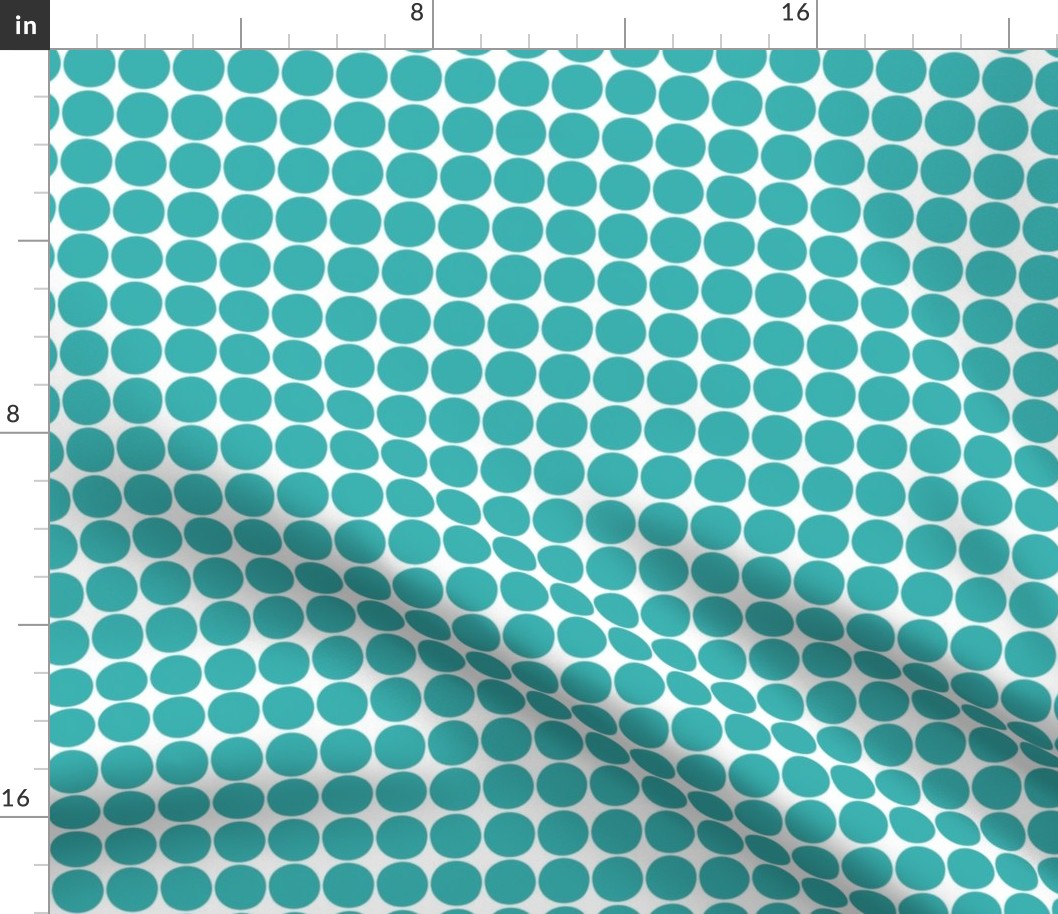 dots teal and white