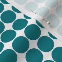 dots dark teal and white