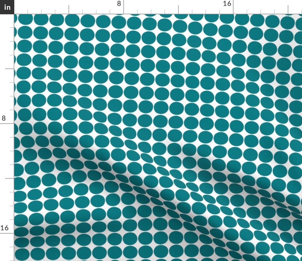 dots dark teal and white