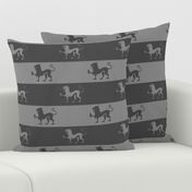 Lion Passant Stripes ~ Grey 