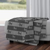 Lion Passant Stripes ~ Grey 