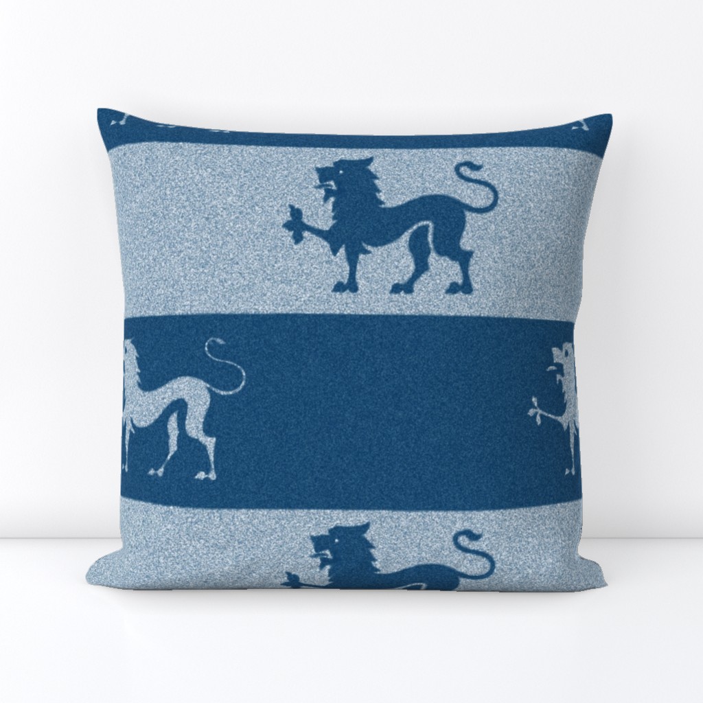 Lion Passant Stripes ~ Lonely Angel Blue and White 