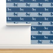 Lion Passant Stripes ~ Lonely Angel Blue and White 