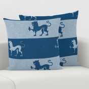 Lion Passant Stripes ~ Lonely Angel Blue and White 