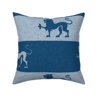 Lion Passant Stripes ~ Lonely Angel Blue and White 