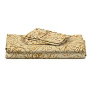 Here There Be Dragons ~ Gilt Gold on Bleached Cream Linen 