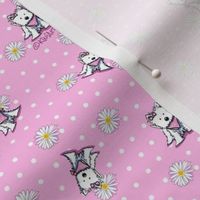 Westie Daisies On Pink (Small)