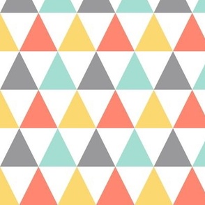 Coral mint yellow triangles