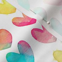 Bright Watercolor Hearts