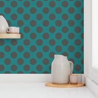 polka dot grey teal