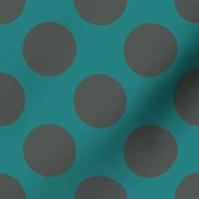 polka dot grey teal