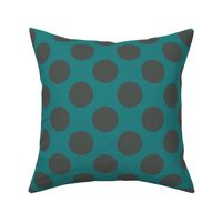 polka dot grey teal