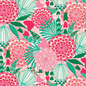 pink and mint floral