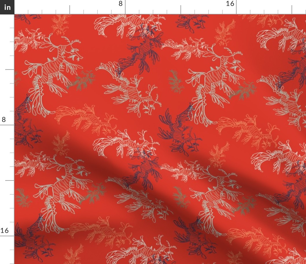 leafy sea dragons in red