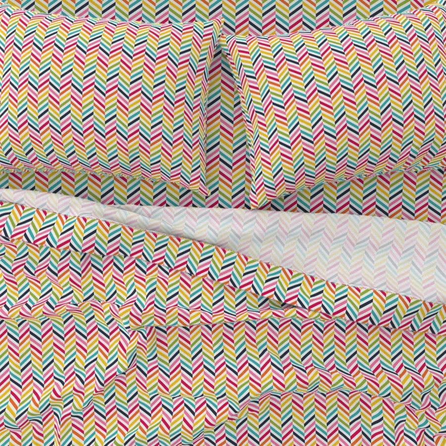 live free : love life herringbone LARGE rainbow