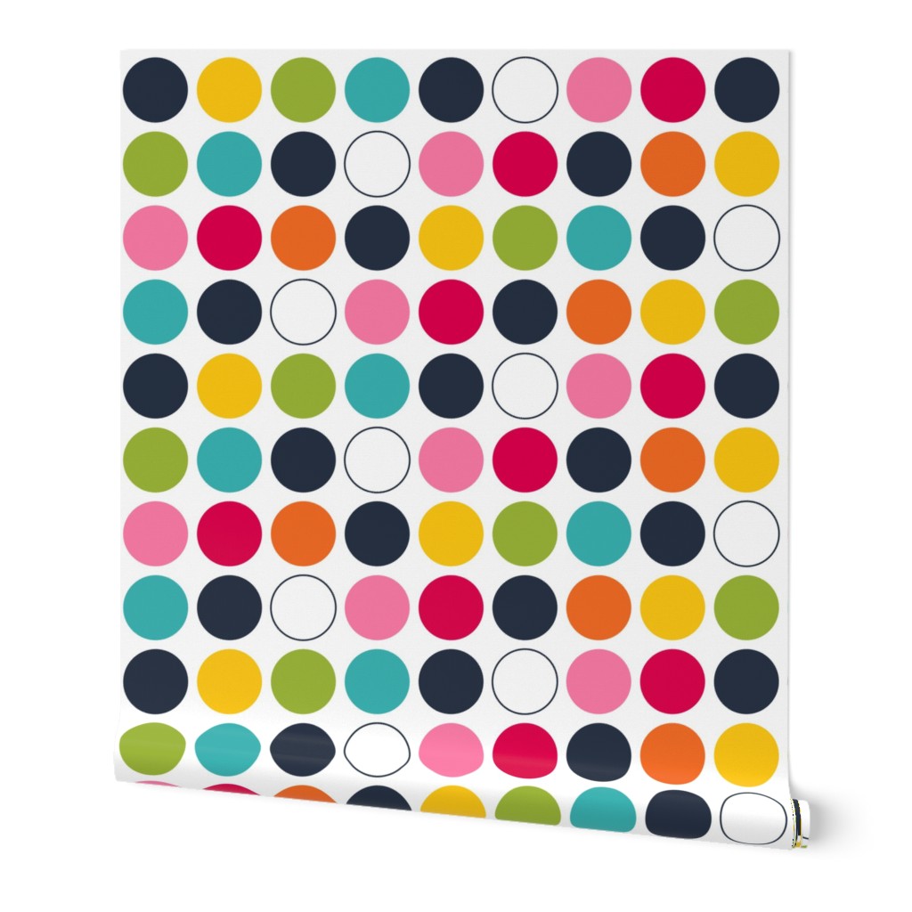 live free : love life rainbow dotted on white LARGE