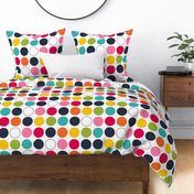 live free : love life rainbow dotted on white LARGE