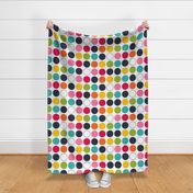 live free : love life rainbow dotted on white LARGE