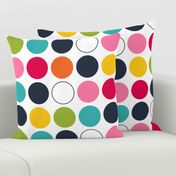 live free : love life rainbow dotted on white LARGE