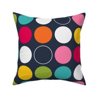 live free : love life rainbow dotted on navy LARGE