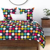 live free : love life rainbow dotted on navy LARGE