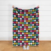 live free : love life rainbow dotted on navy LARGE