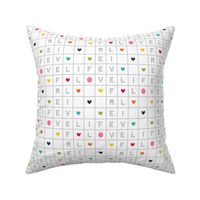 live free : love life rainbow crossword on white LARGE