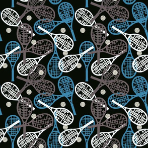 Tennis Mixed Doubles in Blue & Brown