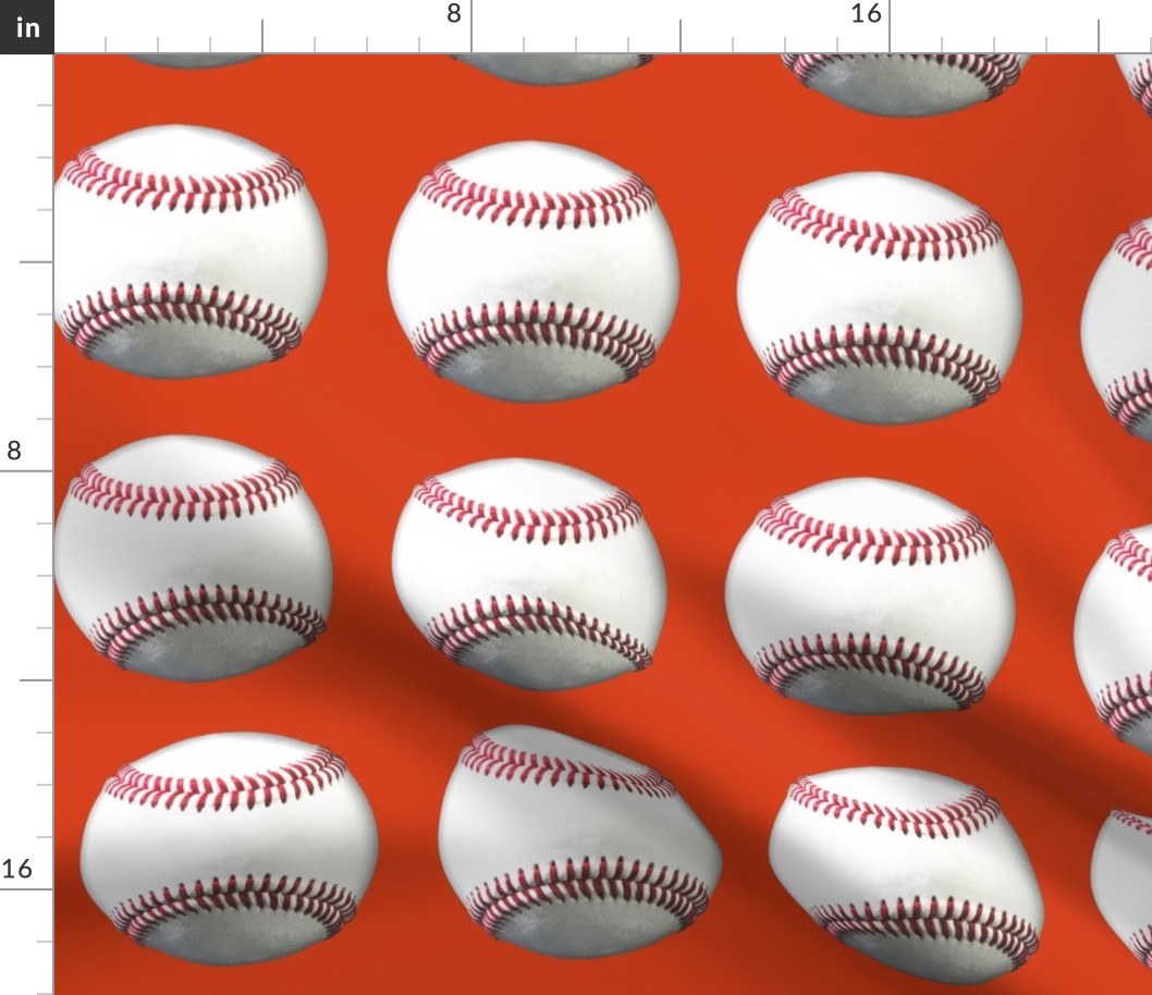 5" baseballs on orange