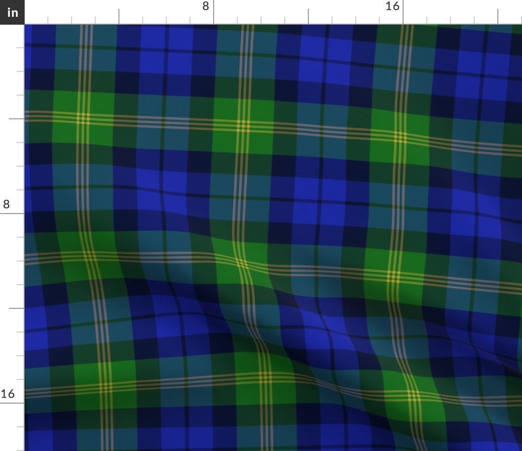 Ancient Gordon tartan, modern colors, 6"