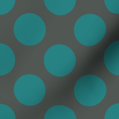 Polka Dot Teal Grey