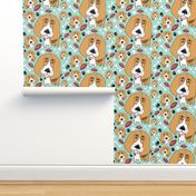 Beafus the Bad Boy Beagle, large scale, mint green brown tan