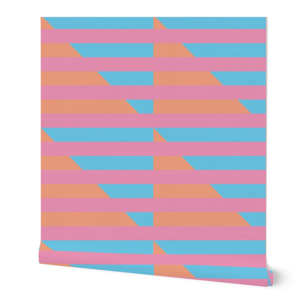 pink blue peach stripes triangle