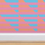 pink blue peach stripes triangle