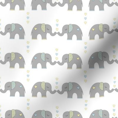 Elephant Kisses: Blue + Yellow