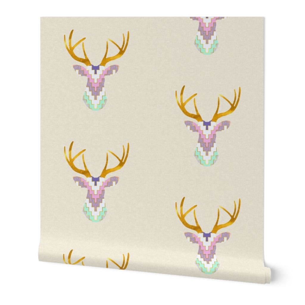 Telluride Deer in Violet and Mint