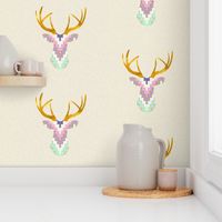 Telluride Deer in Violet and Mint