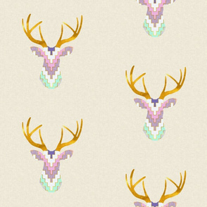 Telluride Deer in Violet and Mint