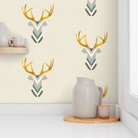 Telluride Deer in Teal and Charcoal