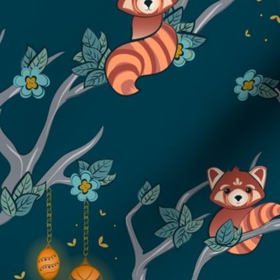 Red Pandas at Night large scale ©Jennifer Garrett