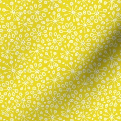 Dandy Blossom - Geometric Floral Citron Yellow - Spring Fling  