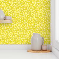 Dandy Blossom - Geometric Floral Citron Yellow - Spring Fling  